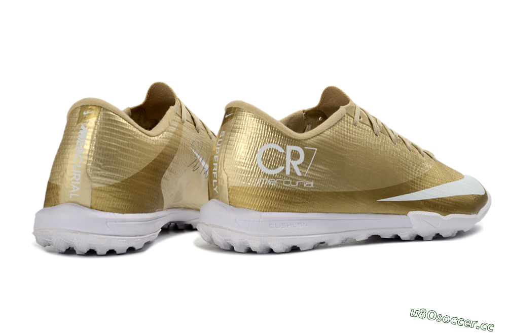 Unisex Nike Air Zoom Mercurial Superfly 11 Elite TF Artificial Turf Low-Tops Football Shoes - Gold/Metallic Gold/Snow White 6