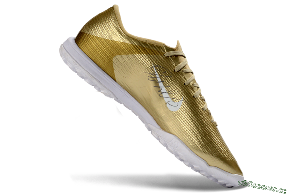 Unisex Nike Air Zoom Mercurial Superfly 11 Elite TF Artificial Turf Low-Tops Football Shoes - Gold/Metallic Gold/Snow White 4