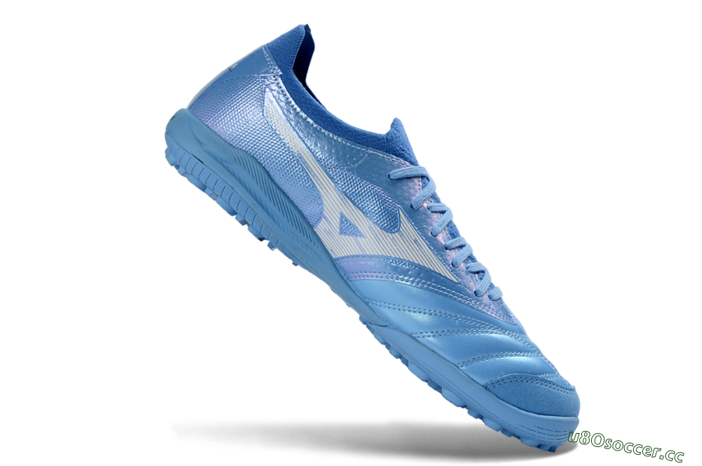 Men's Mizuno Morelia Neo 4 TF Artificial Turf Low-Tops Football Shoes - Blue/Sky Blue/Crystal Blue 4