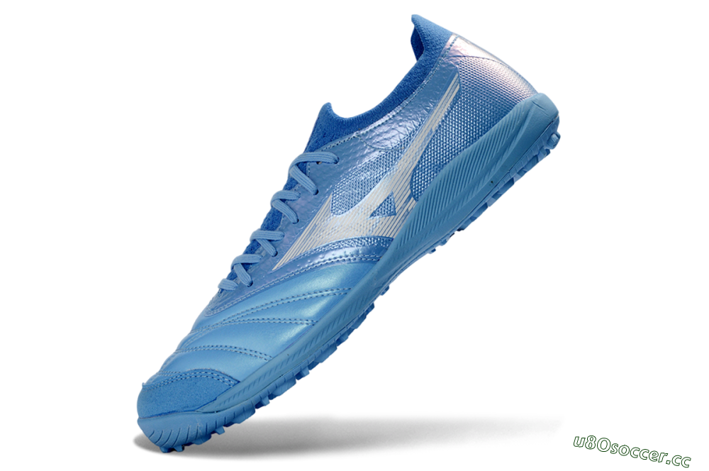 Men's Mizuno Morelia Neo 4 TF Artificial Turf Low-Tops Football Shoes - Blue/Sky Blue/Crystal Blue 5