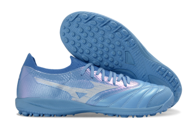 Men's Mizuno Morelia Neo 4 TF Artificial Turf Low-Tops Football Shoes - Blue/Sky Blue/Crystal Blue