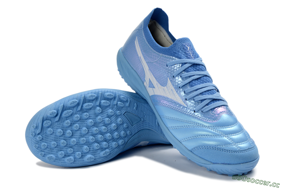 Men's Mizuno Morelia Neo 4 TF Artificial Turf Low-Tops Football Shoes - Blue/Sky Blue/Crystal Blue 3
