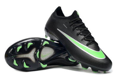 Unisex Nike Air Zoom Mercurial Vapor 17 Elite FG Firm Ground Low-Tops Football Boots - Black/Electric Green/Metallic Silver