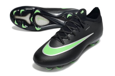 Unisex Nike Air Zoom Mercurial Vapor 17 Elite FG Firm Ground Low-Tops Football Boots - Black/Electric Green/Metallic Silver
