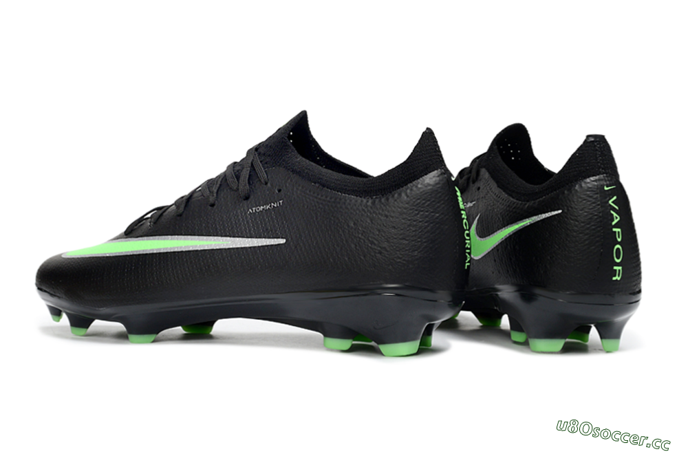 Unisex Nike Air Zoom Mercurial Vapor 17 Elite FG Firm Ground Low-Tops Football Boots - Black/Electric Green/Metallic Silver 4