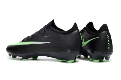 Unisex Nike Air Zoom Mercurial Vapor 17 Elite FG Firm Ground Low-Tops Football Boots - Black/Electric Green/Metallic Silver