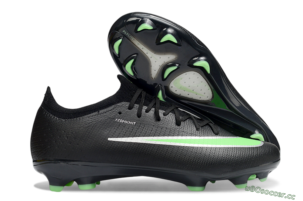Unisex Nike Air Zoom Mercurial Vapor 17 Elite FG Firm Ground Low-Tops Football Boots - Black/Electric Green/Metallic Silver 2