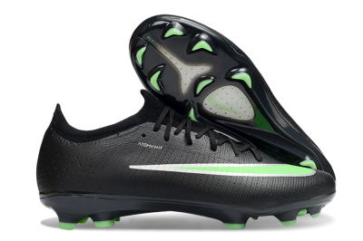 Unisex Nike Air Zoom Mercurial Vapor 17 Elite FG Firm Ground Low-Tops Football Boots - Black/Electric Green/Metallic Silver