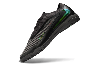 Men's Nike Phantom 6 Elite Low TF Artificial Turf Low-Tops Football Shoes - Black/Electric Green/Charcoal Gray