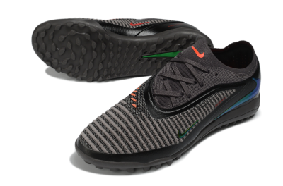 Men's Nike Phantom 6 Elite Low TF Artificial Turf Low-Tops Football Shoes - Black/Electric Green/Charcoal Gray