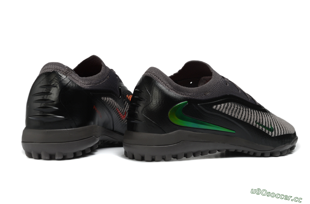 Men's Nike Phantom 6 Elite Low TF Artificial Turf Low-Tops Football Shoes - Black/Electric Green/Charcoal Gray 6