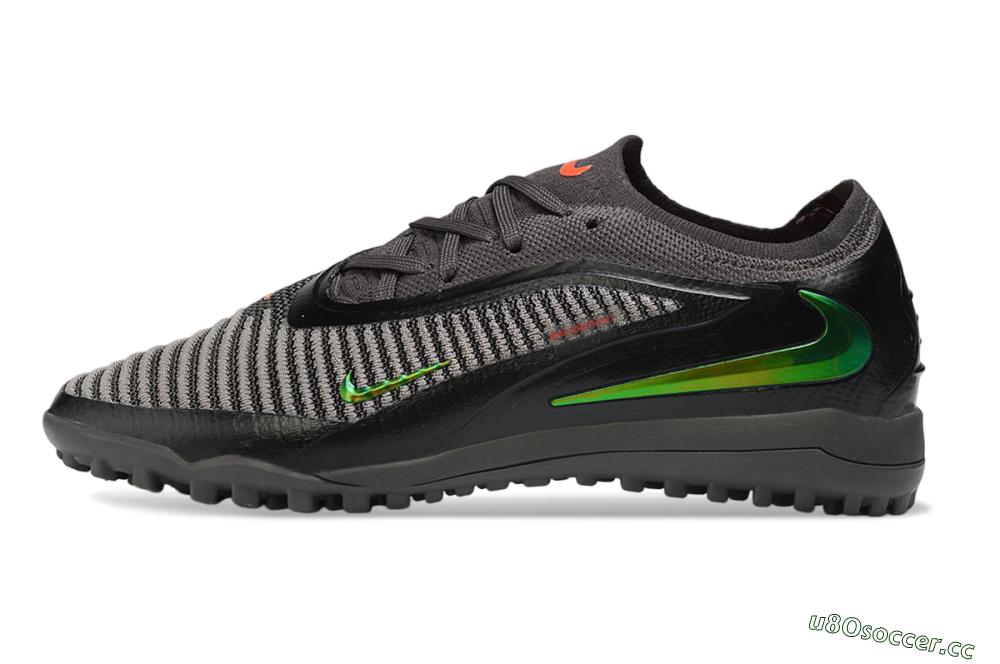 Men's Nike Phantom 6 Elite Low TF Artificial Turf Low-Tops Football Shoes - Black/Electric Green/Charcoal Gray 0