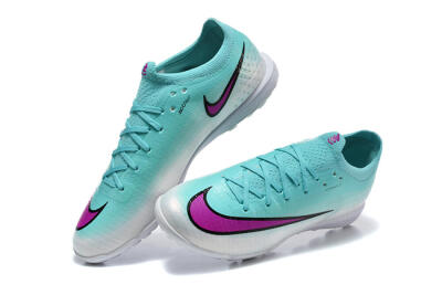 Unisex Nike Air Zoom Mercurial Vapor 17 Elite TF Artificial Turf Low-Tops Football Shoes - Aqua/Turquoise Dream/Purple Flash