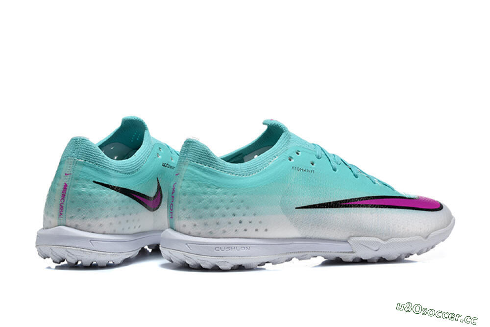 Unisex Nike Air Zoom Mercurial Vapor 17 Elite TF Artificial Turf Low-Tops Football Shoes - Aqua/Turquoise Dream/Purple Flash 9