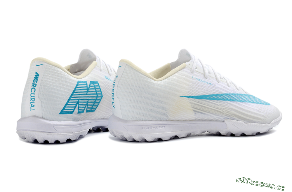 Unisex Nike Air Zoom Mercurial Superfly 11 Elite TF Artificial Turf Low-Tops Football Shoes - White/Aqua Breeze/Icy Blue 6