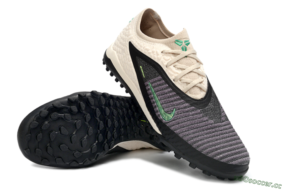 Unisex Nike Phantom 6 Elite Low TF Artificial Turf Low-Tops Football Shoes - Beige/Charcoal Gray/Lime Green 4