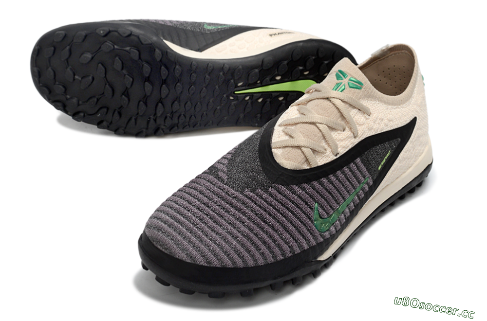 Unisex Nike Phantom 6 Elite Low TF Artificial Turf Low-Tops Football Shoes - Beige/Charcoal Gray/Lime Green 3