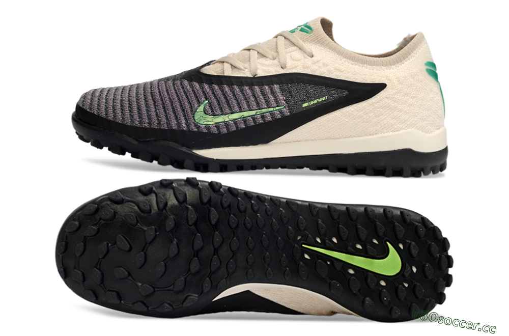 Unisex Nike Phantom 6 Elite Low TF Artificial Turf Low-Tops Football Shoes - Beige/Charcoal Gray/Lime Green 1