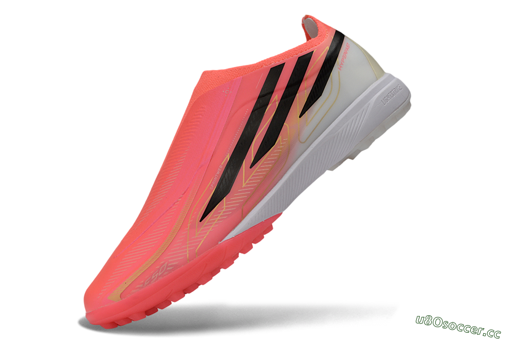 Unisex Adidas F50 Hyperfast Elite Laceless TF Artificial Turf Low-Tops Football Shoes - Pink/Electric Pink/Classic Black 5