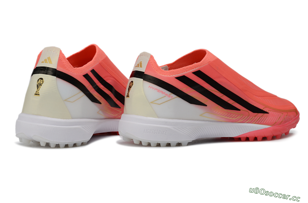 Unisex Adidas F50 Hyperfast Elite Laceless TF Artificial Turf Low-Tops Football Shoes - Pink/Electric Pink/Classic Black 6