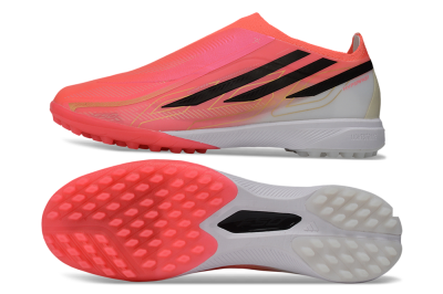 Unisex Adidas F50 Hyperfast Elite Laceless TF Artificial Turf Low-Tops Football Shoes - Pink/Electric Pink/Classic Black