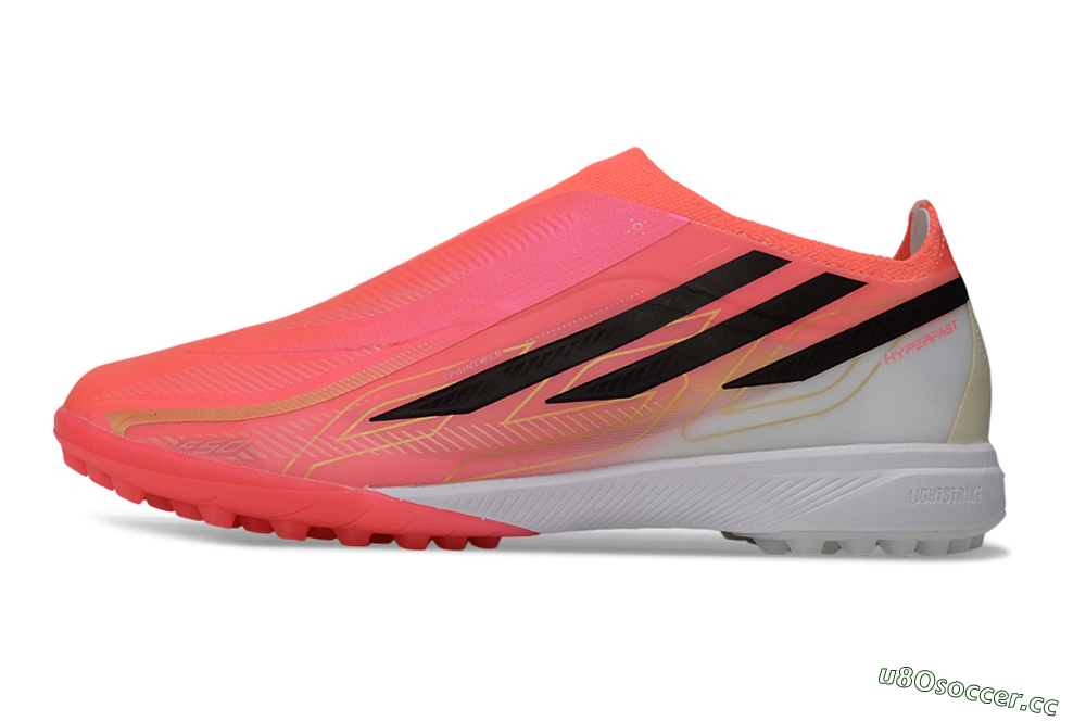 Unisex Adidas F50 Hyperfast Elite Laceless TF Artificial Turf Low-Tops Football Shoes - Pink/Electric Pink/Classic Black 0