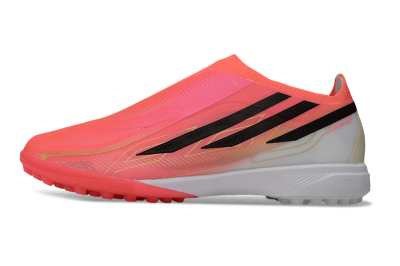 Unisex Adidas F50 Hyperfast Elite Laceless TF Artificial Turf Low-Tops Football Shoes - Pink/Electric Pink/Classic Black