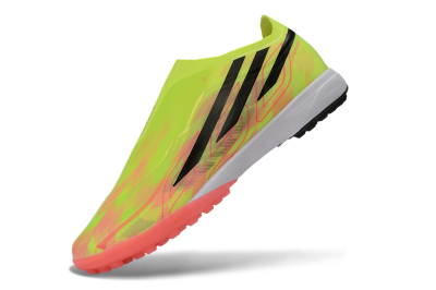 Unisex Adidas F50 Hyperfast Elite Laceless TF Artificial Turf Low-Tops Football Shoes - Yellow/Neon Green/Radiant Pink
