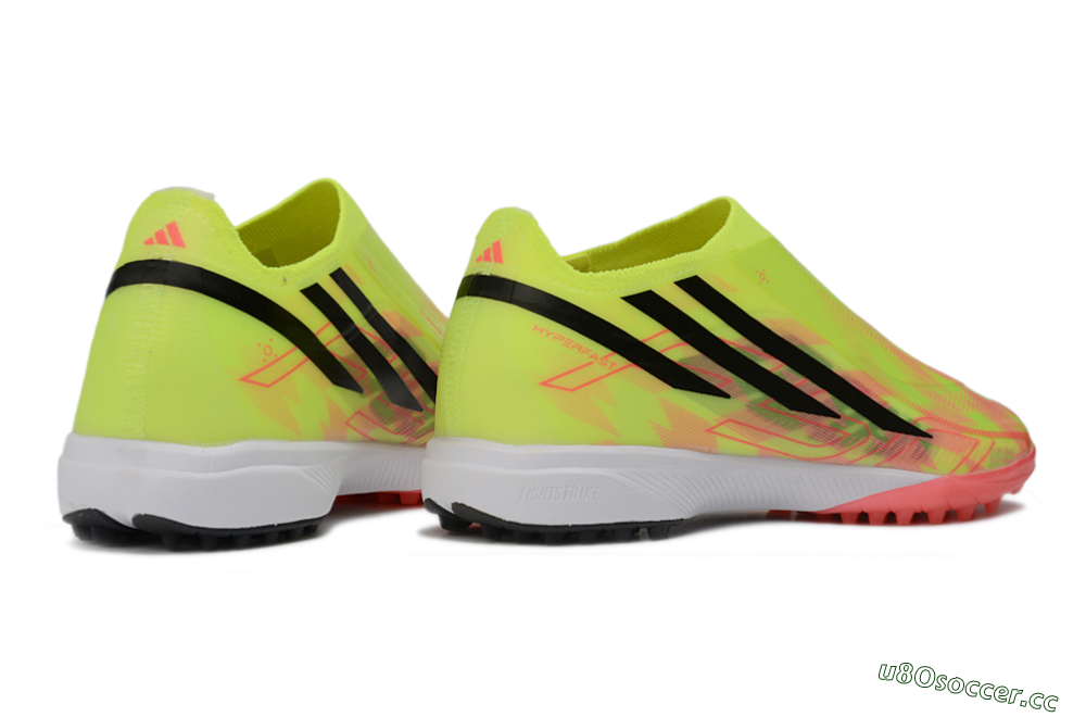 Unisex Adidas F50 Hyperfast Elite Laceless TF Artificial Turf Low-Tops Football Shoes - Yellow/Neon Green/Radiant Pink 6