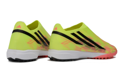Unisex Adidas F50 Hyperfast Elite Laceless TF Artificial Turf Low-Tops Football Shoes - Yellow/Neon Green/Radiant Pink