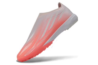 Unisex Adidas F50 Hyperfast Elite Laceless TF Artificial Turf Low-Tops Football Shoes - Pink/Coral Burst/Soft Glow