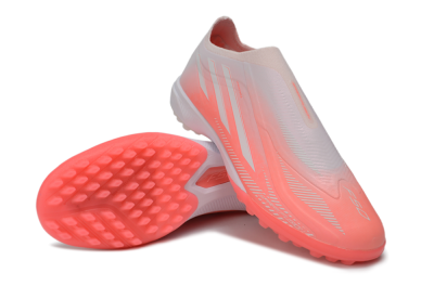 Unisex Adidas F50 Hyperfast Elite Laceless TF Artificial Turf Low-Tops Football Shoes - Pink/Coral Burst/Soft Glow