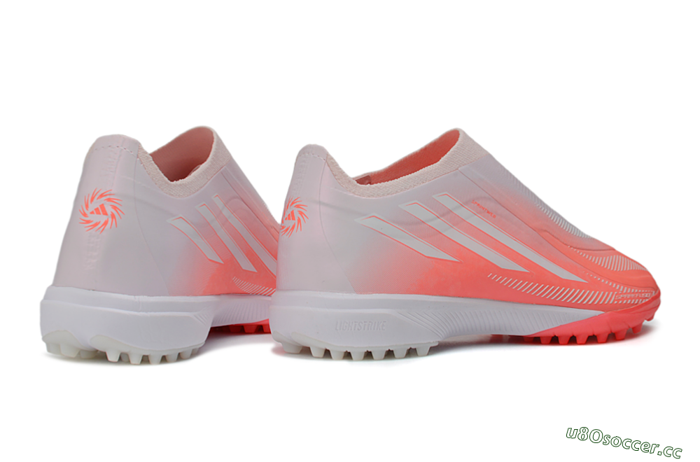 Unisex Adidas F50 Hyperfast Elite Laceless TF Artificial Turf Low-Tops Football Shoes - Pink/Coral Burst/Soft Glow 6