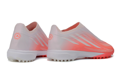 Unisex Adidas F50 Hyperfast Elite Laceless TF Artificial Turf Low-Tops Football Shoes - Pink/Coral Burst/Soft Glow