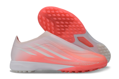 Unisex Adidas F50 Hyperfast Elite Laceless TF Artificial Turf Low-Tops Football Shoes - Pink/Coral Burst/Soft Glow