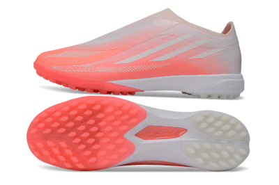 Unisex Adidas F50 Hyperfast Elite Laceless TF Artificial Turf Low-Tops Football Shoes - Pink/Coral Burst/Soft Glow