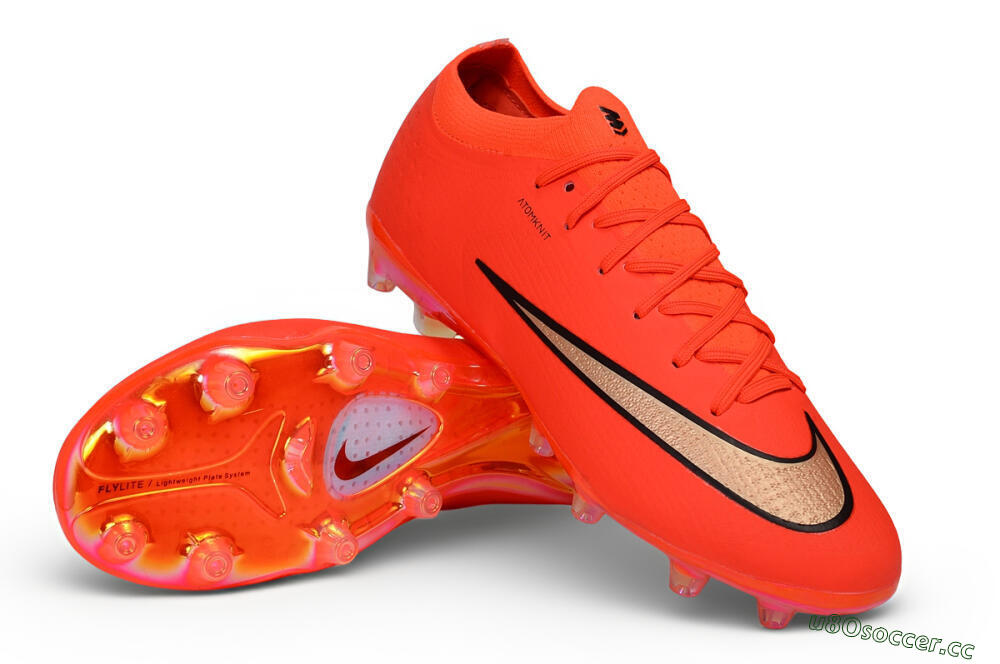 Men's Nike Air Zoom Mercurial Vapor 17 Elite AG Artificial Grass Low-Tops Football Boots - Orange/Bright Crimson/Metallic Copper 3