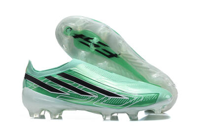 Unisex Adidas F50 Hyperfast Elite Laceless FG Firm Ground Low-Tops Football Boots - Green/Mint Green/Core Black