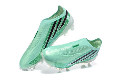 Unisex Adidas F50 Hyperfast Elite Laceless FG Firm Ground Low-Tops Football Boots - Green/Mint Green/Core Black