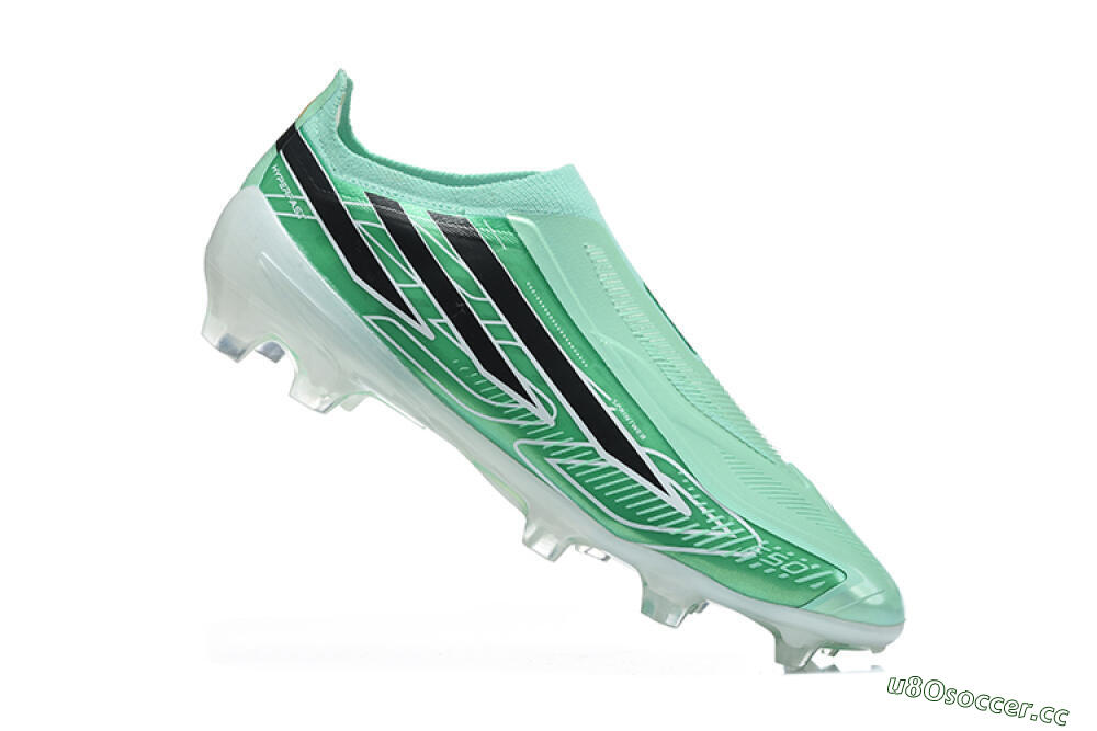 Unisex Adidas F50 Hyperfast Elite Laceless FG Firm Ground Low-Tops Football Boots - Green/Mint Green/Core Black 4