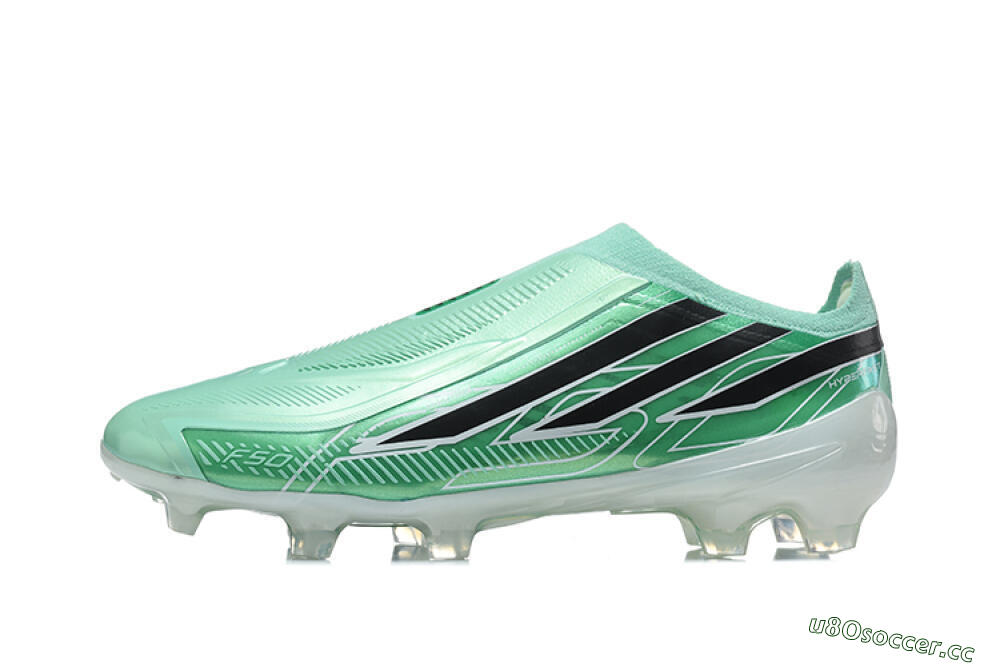 Unisex Adidas F50 Hyperfast Elite Laceless FG Firm Ground Low-Tops Football Boots - Green/Mint Green/Core Black 0