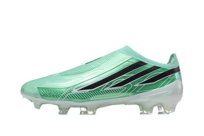 Unisex Adidas F50 Hyperfast Elite Laceless FG Firm Ground Low-Tops Football Boots - Green/Mint Green/Core Black