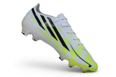 Unisex Adidas F50 Hyperfast Elite FG Firm Ground Low-Tops Football Boots - White/Solar Yellow/Core Black