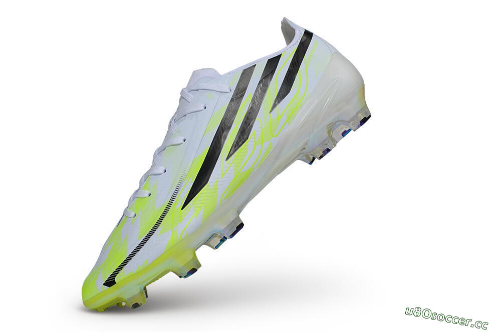 Unisex Adidas F50 Hyperfast Elite FG Firm Ground Low-Tops Football Boots - White/Solar Yellow/Core Black 5