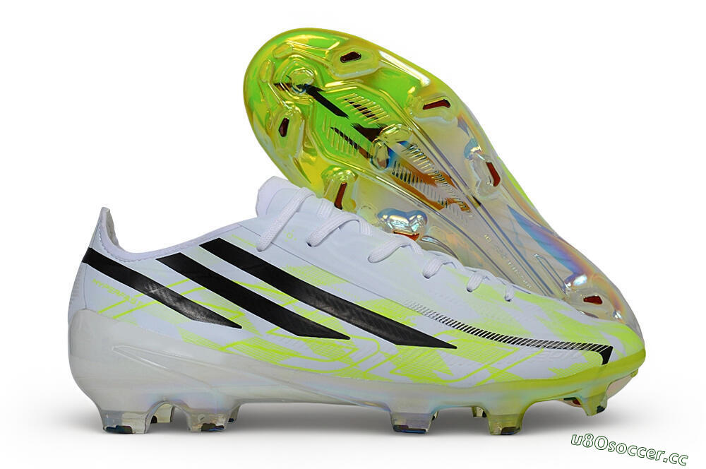 Unisex Adidas F50 Hyperfast Elite FG Firm Ground Low-Tops Football Boots - White/Solar Yellow/Core Black 2