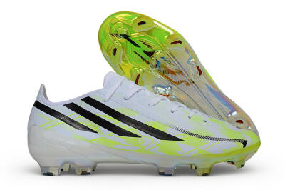 Unisex Adidas F50 Hyperfast Elite FG Firm Ground Low-Tops Football Boots - White/Solar Yellow/Core Black