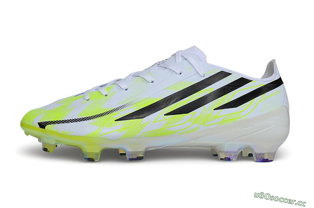 Unisex Adidas F50 Hyperfast Elite FG Firm Ground Low-Tops Football Boots - White/Solar Yellow/Core Black 0