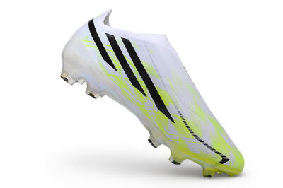 Unisex Adidas F50 Hyperfast Elite Laceless FG Firm Ground Low-Tops Football Boots - White/White/Lucid Lemon