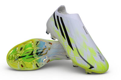 Unisex Adidas F50 Hyperfast Elite Laceless FG Firm Ground Low-Tops Football Boots - White/White/Lucid Lemon