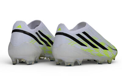 Unisex Adidas F50 Hyperfast Elite Laceless FG Firm Ground Low-Tops Football Boots - White/White/Lucid Lemon
